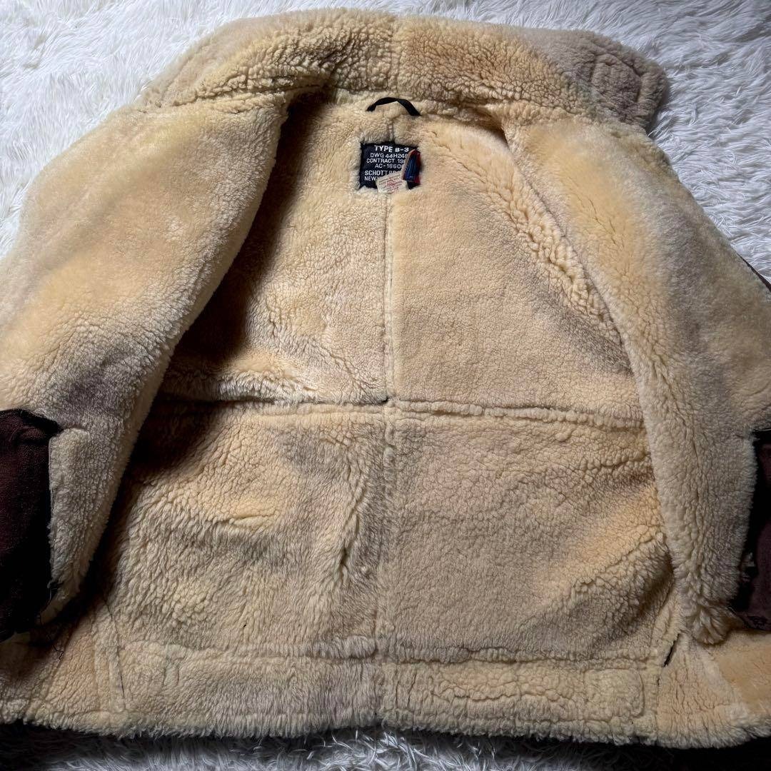 schott - 【米国製】schott フライトジャケット B-3 ブラウン ムートン