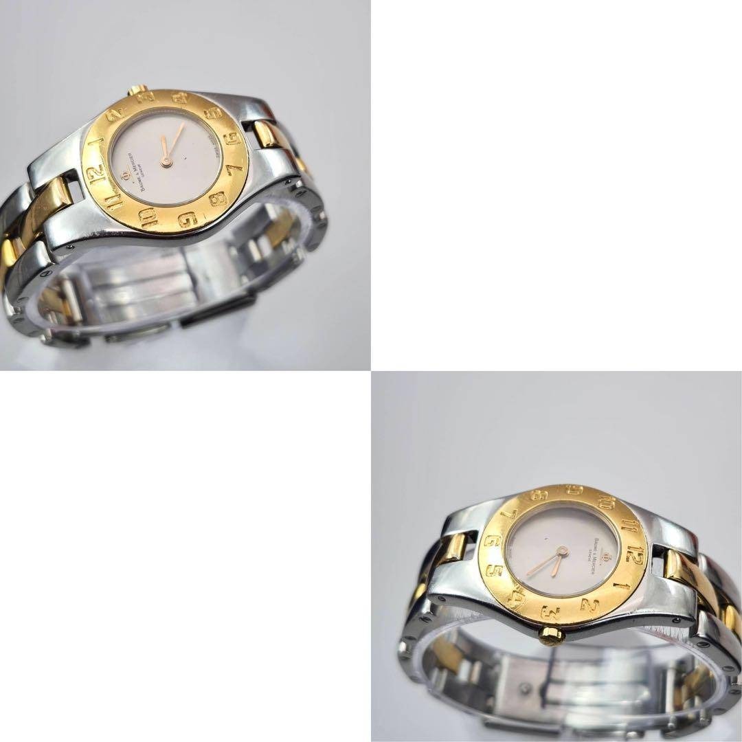 ボーム&メルシー リネア ゴールド コンビ 白文字盤 トノー 腕時計 クォーツ