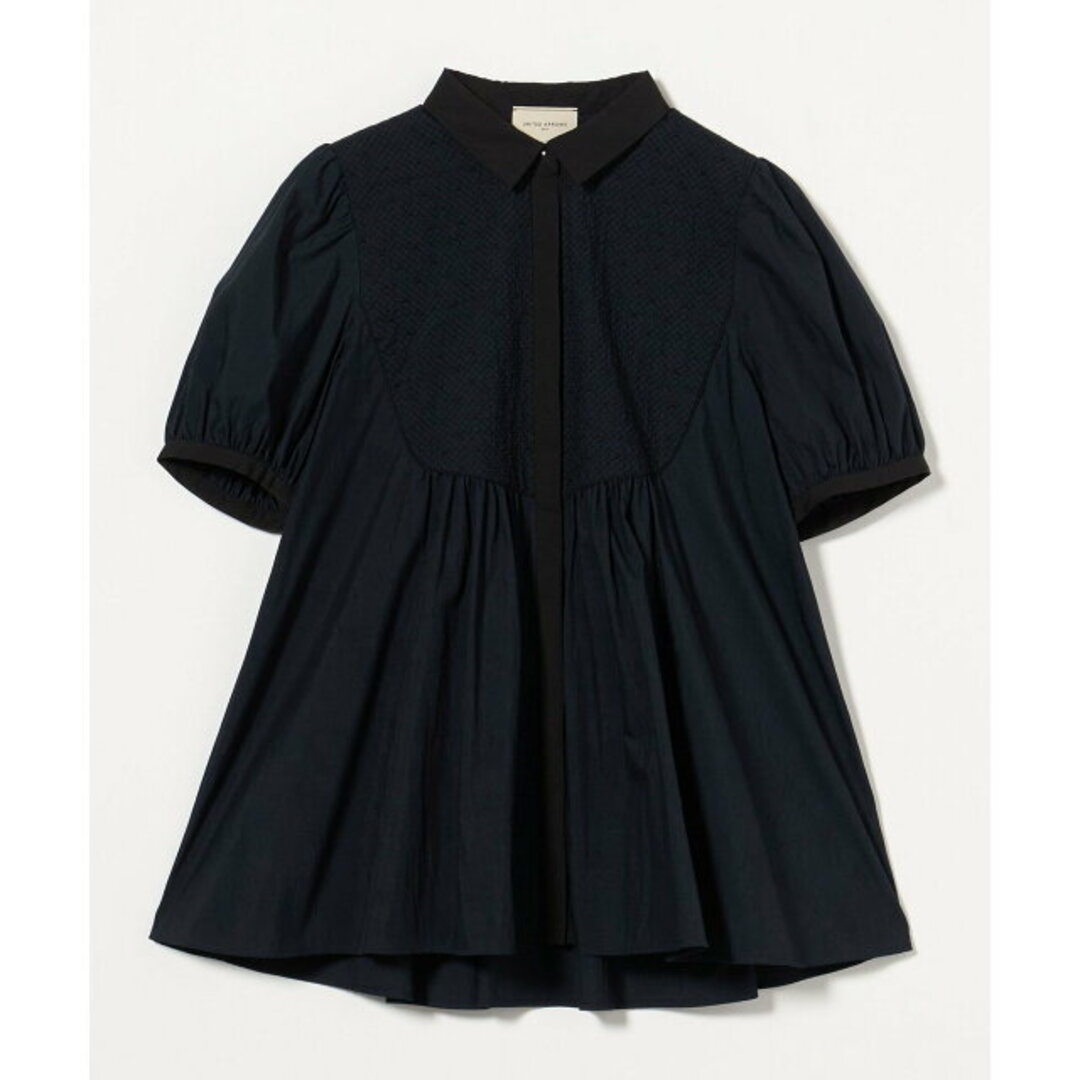 UNITED ARROWS - 【NAVY】エンブロイダリーショートスリーブブラウス