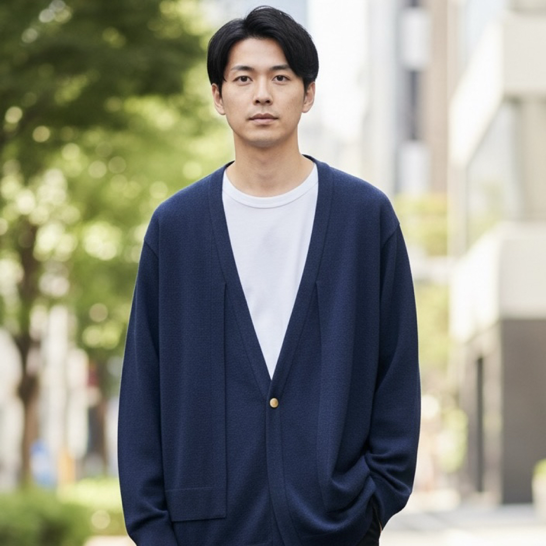 クルニ cullni レイヤードカーディガン アシンメトリー 21-AW-043