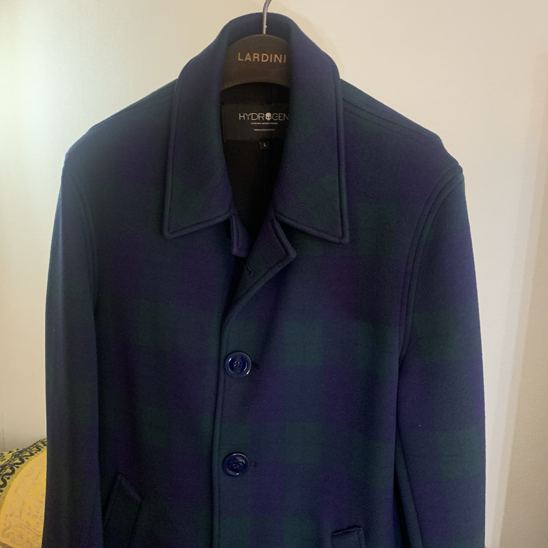 HYDROGEN【極美品】タータンチェックコート ボンディング加工 ハイドロゲン