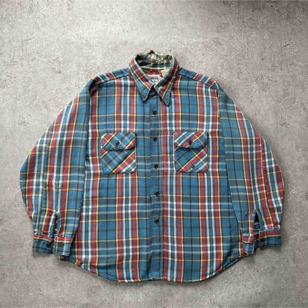 FIVE BROTHER - 70s ファイブブラザー ネルシャツ USA製 2XL