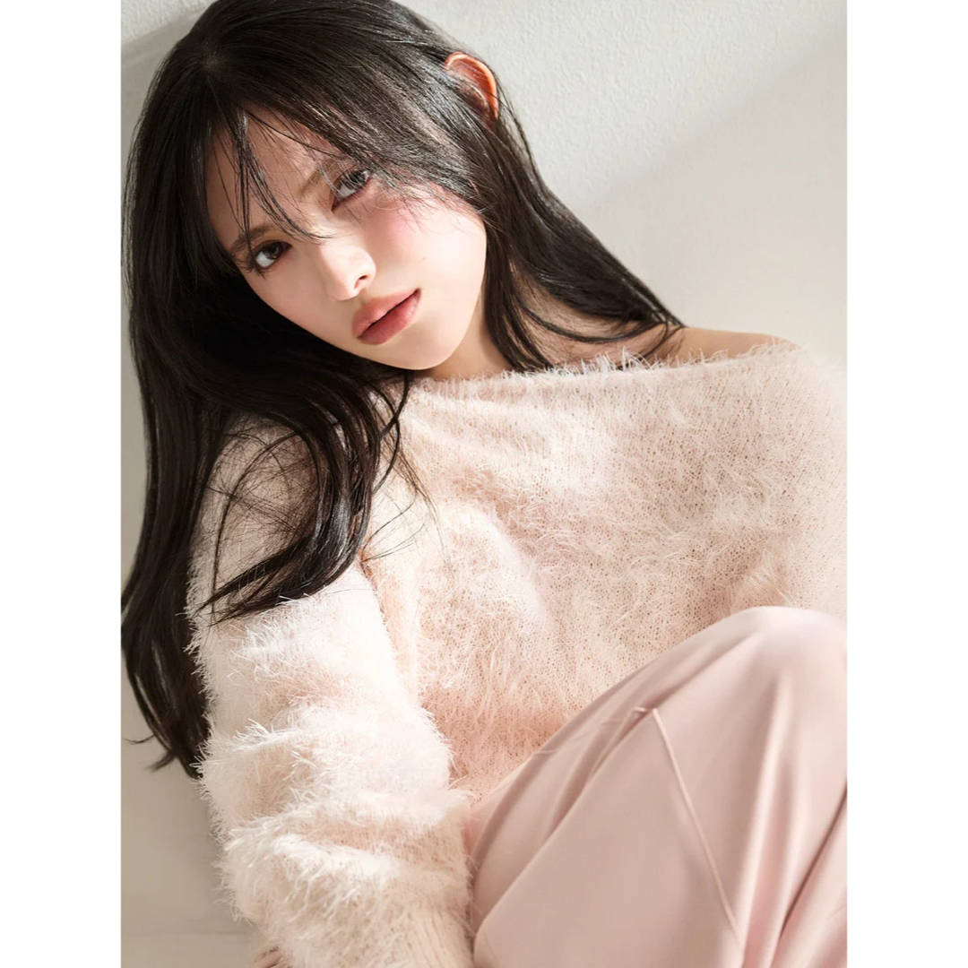 SNIDEL - snidel スナ ファーライクニットプルオーバー ピンクの通販