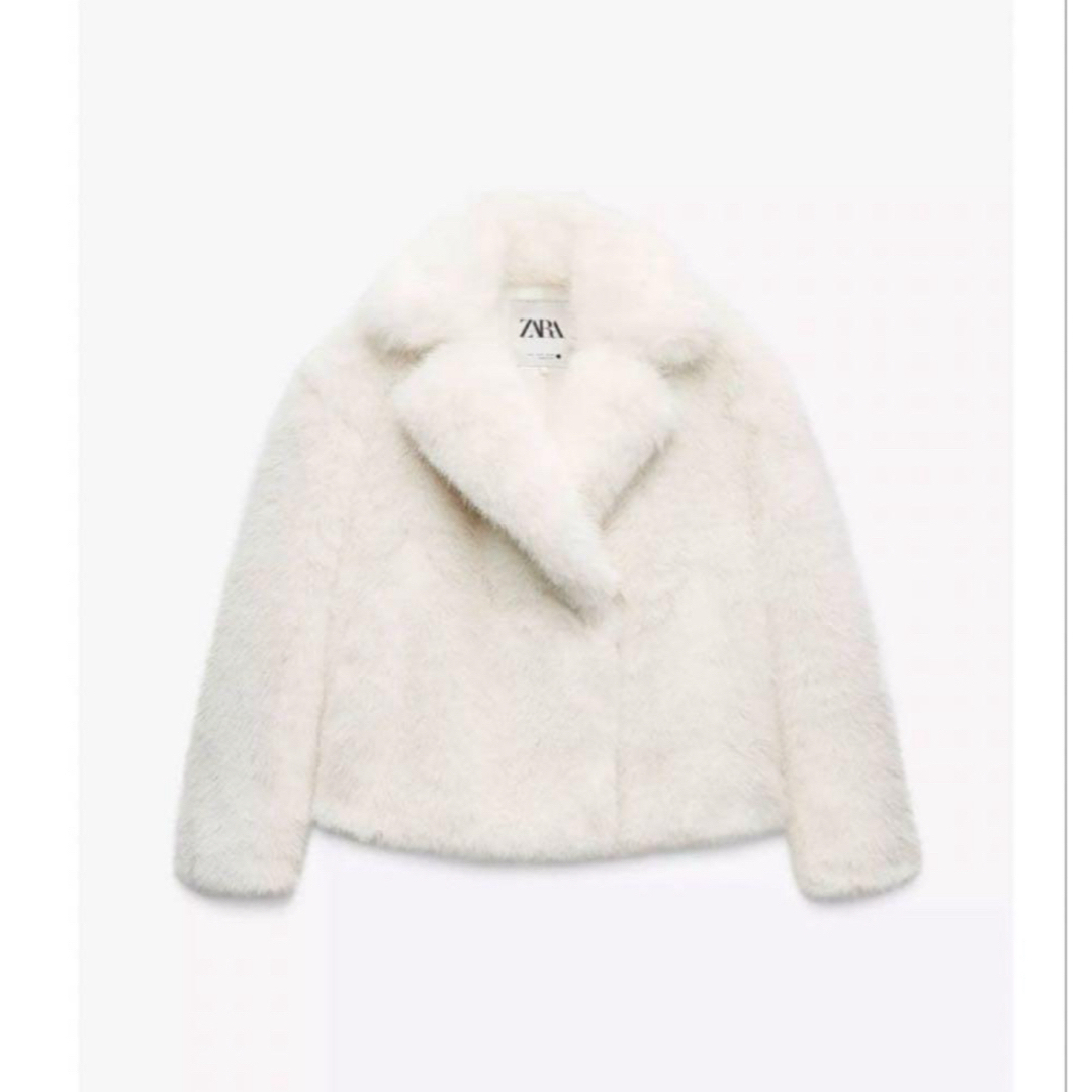 ZARA - ZARA フェイクファージャケット ZW COLLECTION ホワイト 白Lの