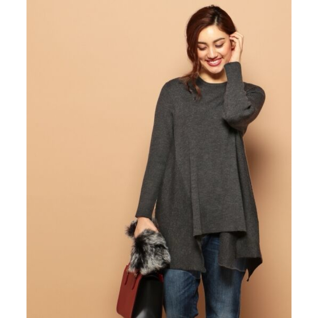 大きいサイズ44＊23区 レア ヘムAラインニット チュニック＊自由区