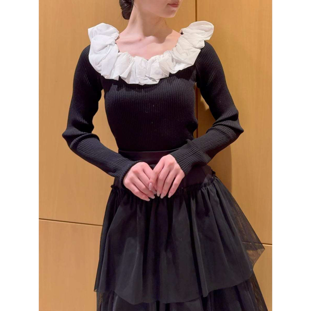 SNIDEL - snidel スナ シアーフリルニットプルオーバー の通販 by