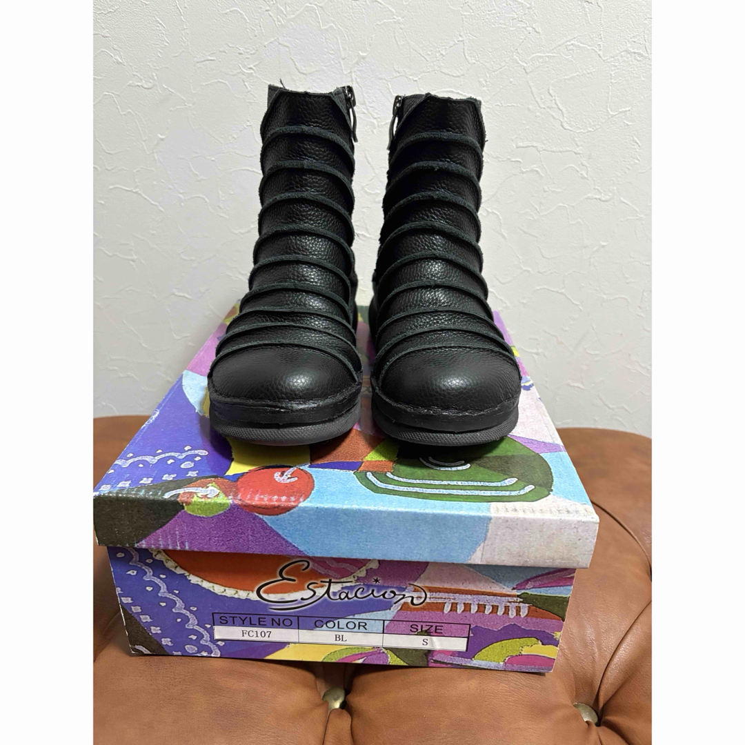 エスタシオン ブラックサイドジップブーツ