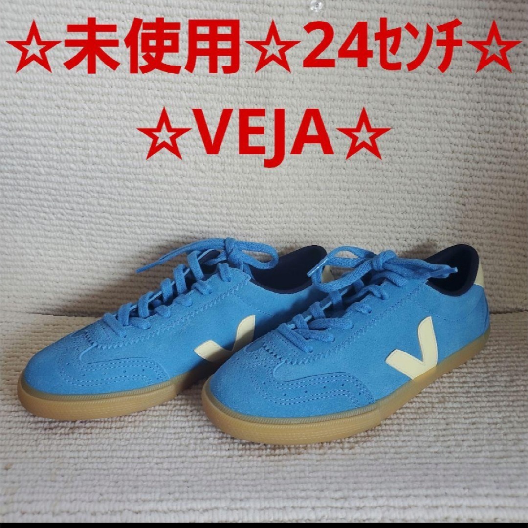 ☆未使用☆VEJA☆24センチ☆レア色ブルー×スエード☆スニーカー。