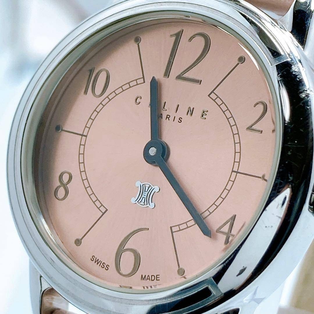 592 セリーヌ トリオンフ ラウンド マカダム ピンク 腕時計 希少