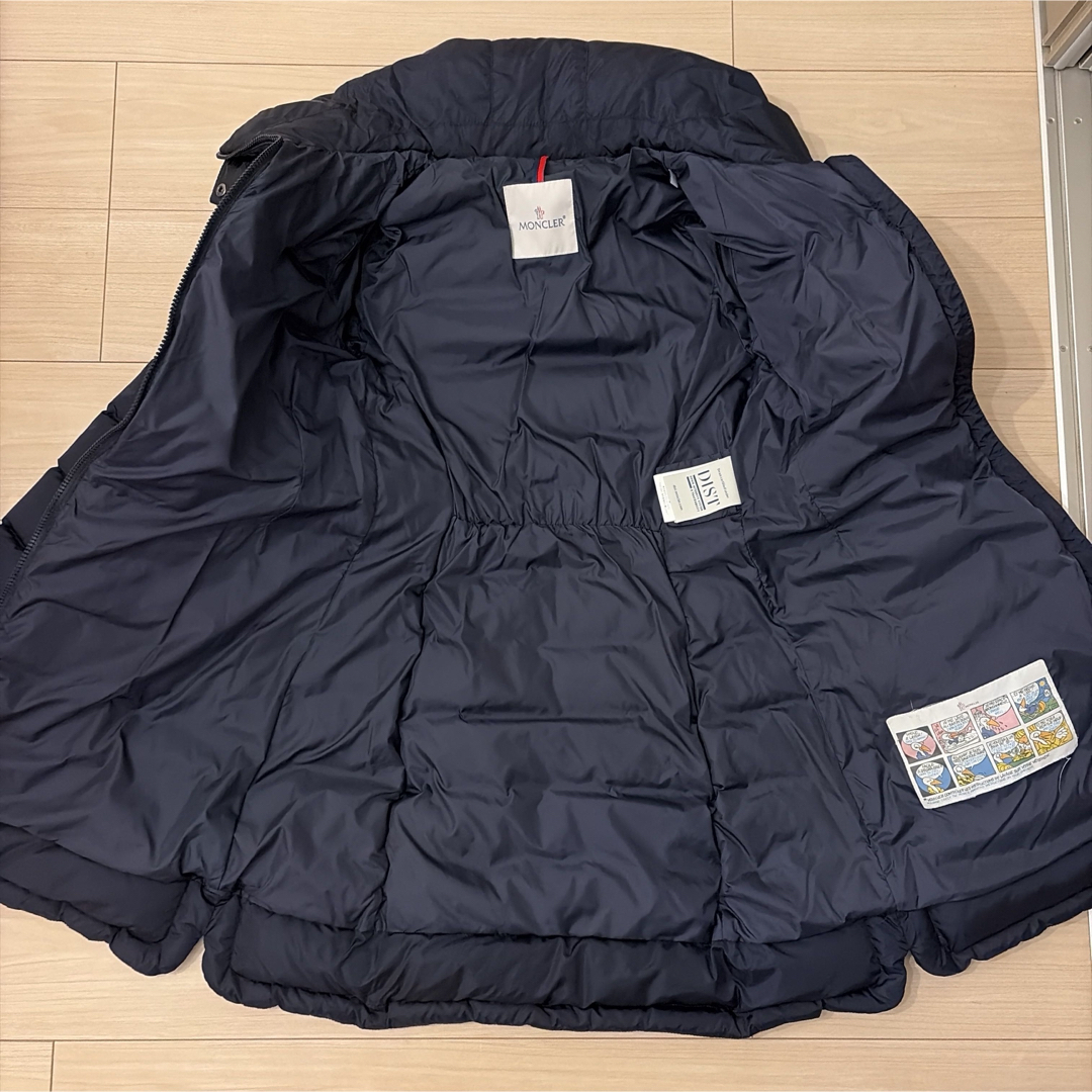 MONCLER - 【美品】MONCLER ネイビー ロングダウン フラメッテ 0の