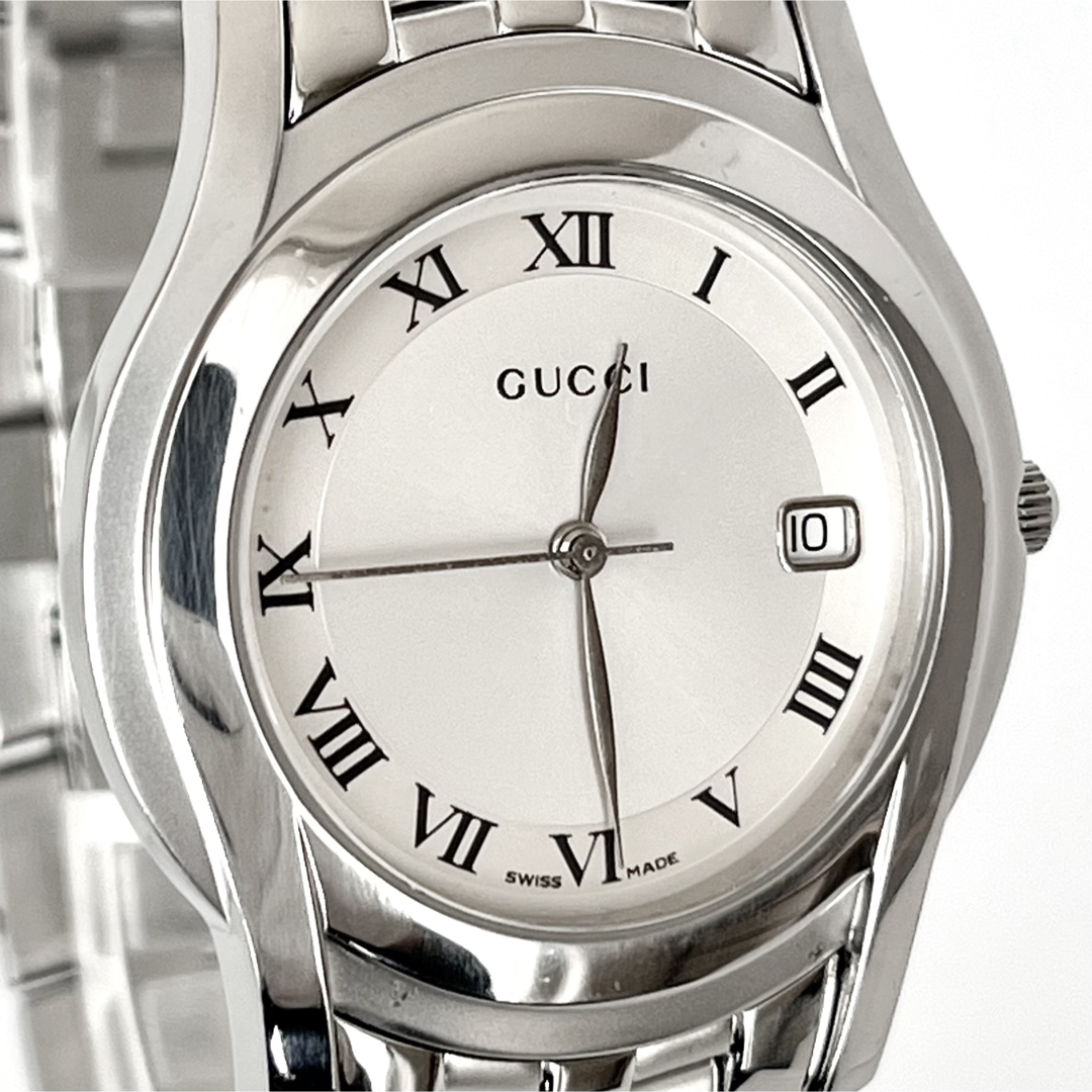 GUCCI - グッチ GUCCI 5500M メンズ 腕時計 磨き済み 電池新品 s2272の