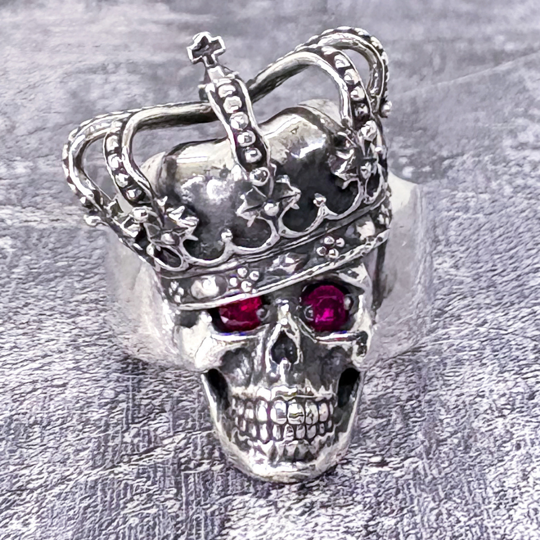 Justin Davis - 定価7.6万☆Justin Davis ルビー装飾スカルリング（13