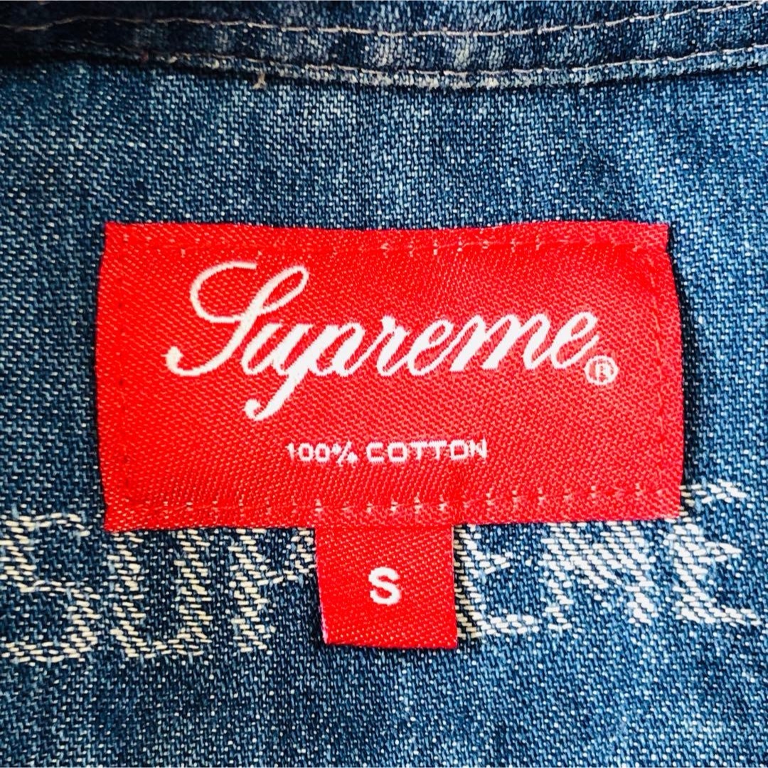 Supreme - 【人気デザイン】シュプリーム デニムシャツ 総柄ロゴ ジャ