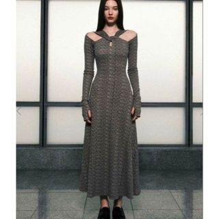 Bubbles - andmary アンナチェックドレス ブラック 試着のみ。タグ付き