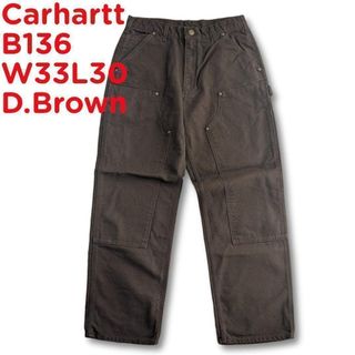carhartt - USA製 カーハート ダークブラウン B136 W33L30 ダブルニー