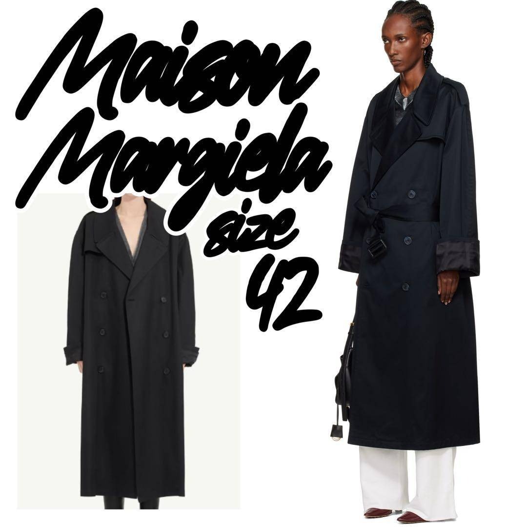 MM6 - 【定価23.1万】MM6 マルジェラ トレンチコート ブラック 42の