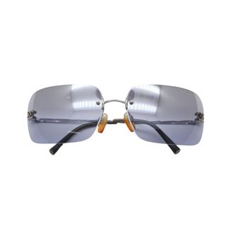 CHANEL - シャネル サングラス リムレス ココマーク 赤 シルバー