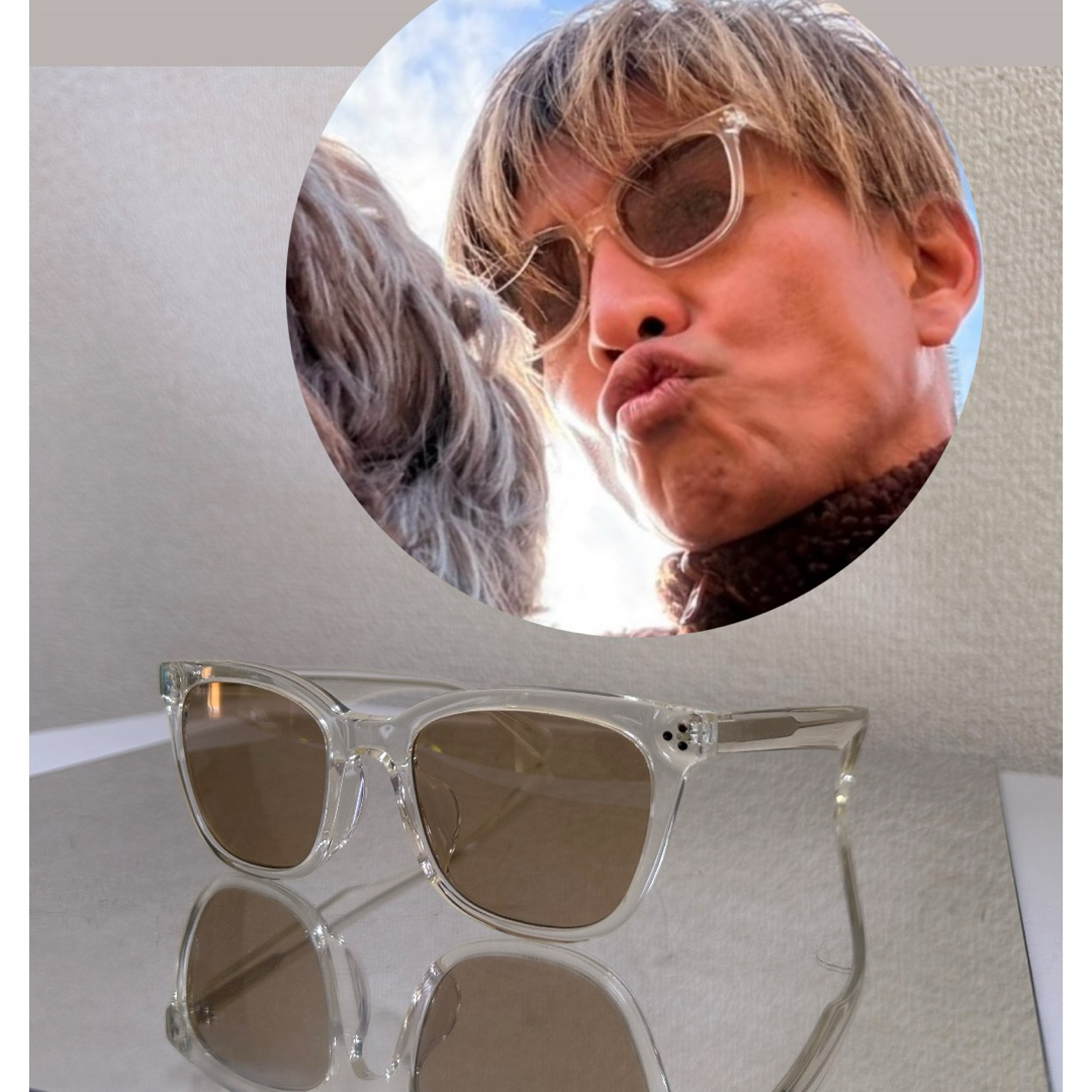 オンライン完売。木村拓哉 owndays サングラス クリアグレーフレームの