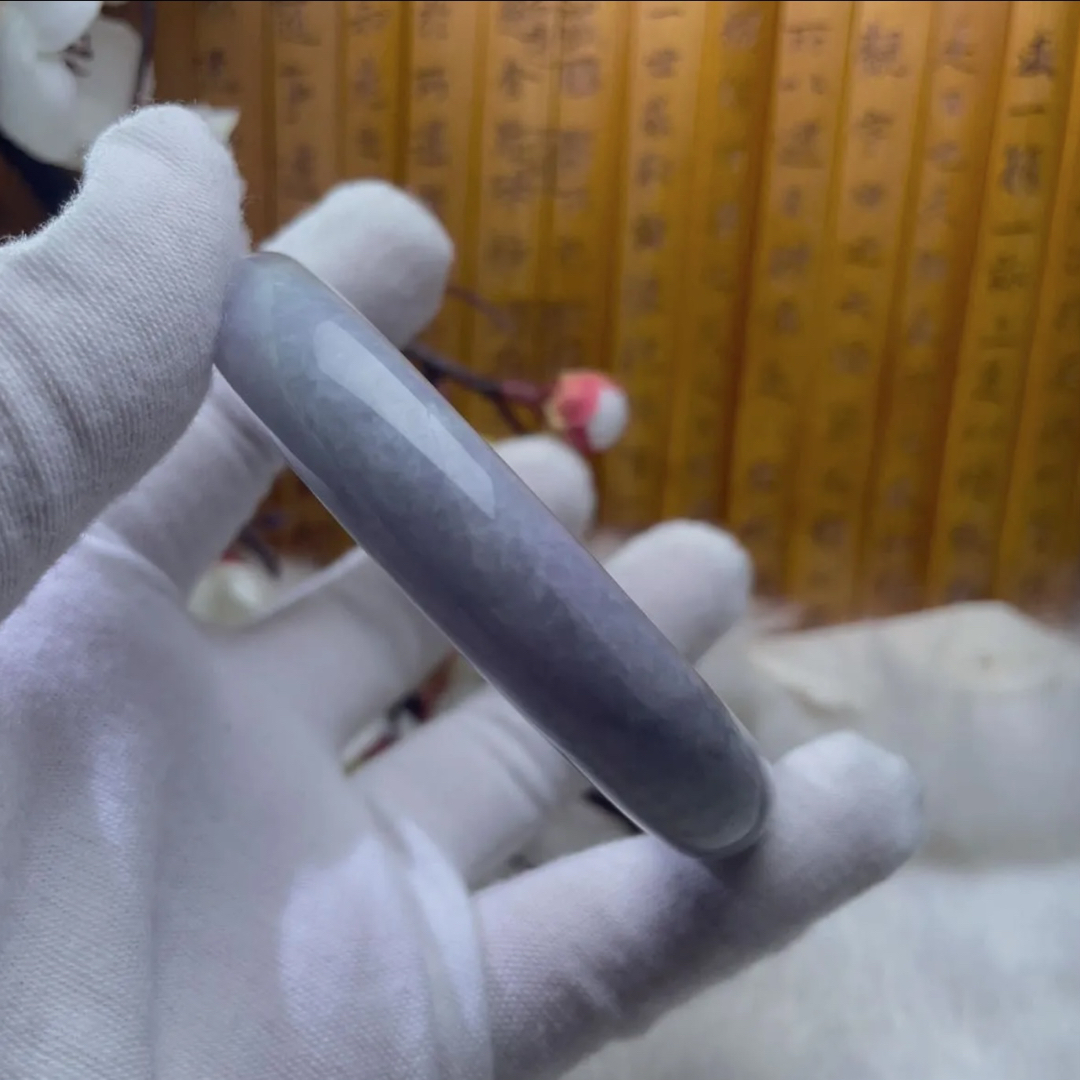 HISUI - (59.5mm)ミャンマー産A貨翡翠 バングル パワーストーン 鑑定書