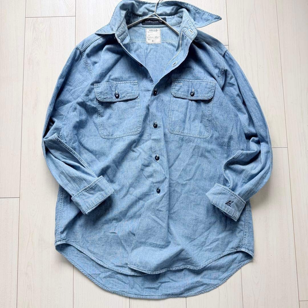 希少✨マディソンブルー HAMPTON シャンブレーシャツ ワークシャツ 刺繍