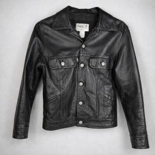 agnes b. - アニエスベー スペシャル ☆ レザー ジャケット 2 フランス