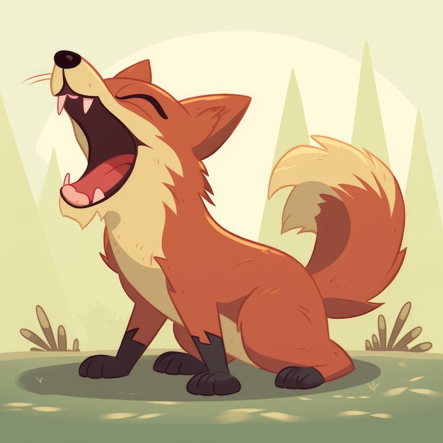 ローレン・ファウストのキツネのイラストがかわいらしく鳴く | Premium