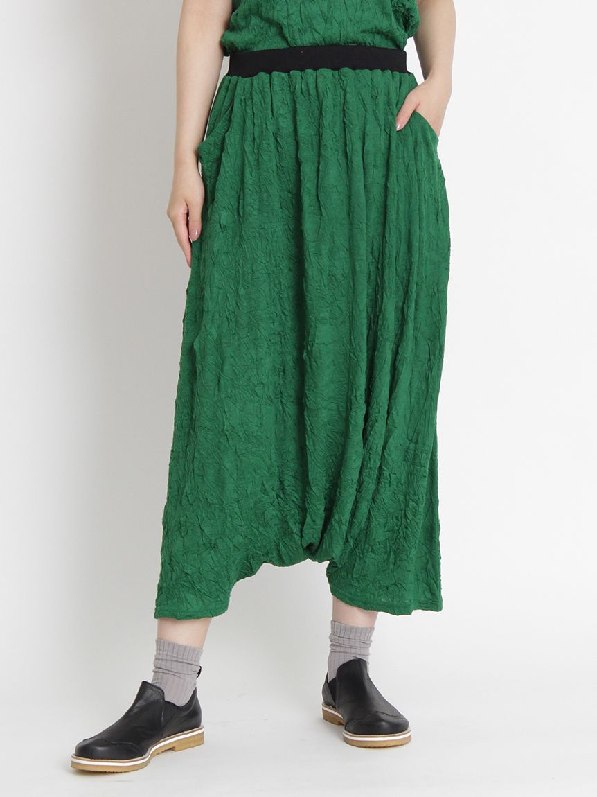 TWワッシャー天竺サルエルパンツ(裏地無し)（タックパンツ）｜KEI