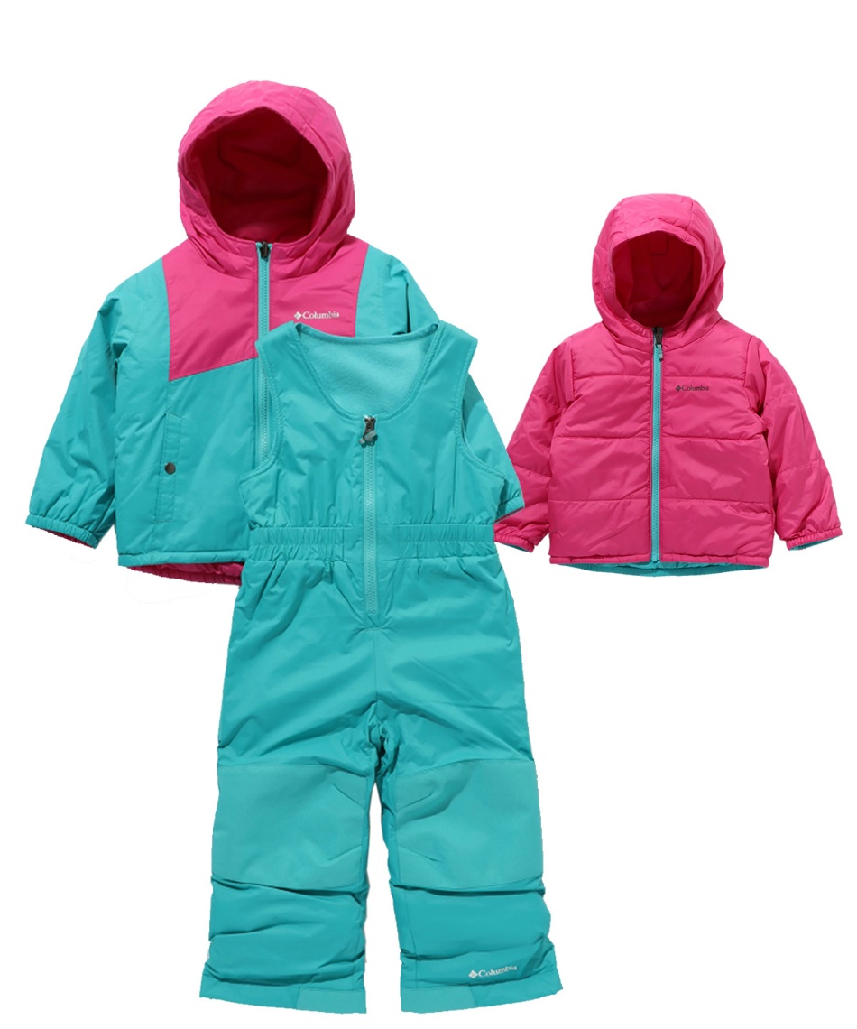 美品✨お揃いColumbia スキーウェア 上下セット XSS/XS &ニット帽 美品