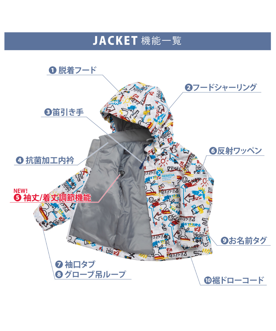 スキーウェア 上下セット トドラースーツ RES57005 【24-25 2025モデル