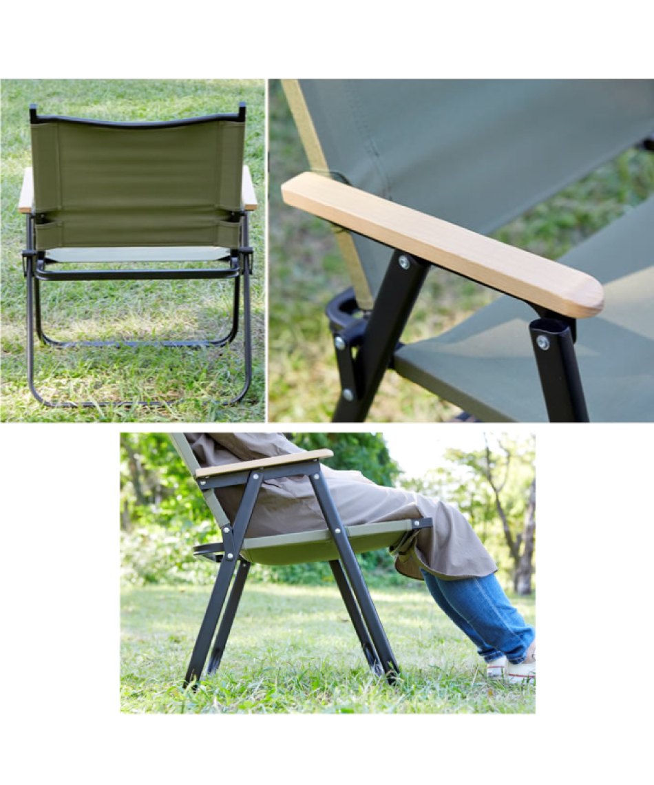 ビジョンピークス(VISIONPEAKS) アウトドアチェア ウッドアームレスト