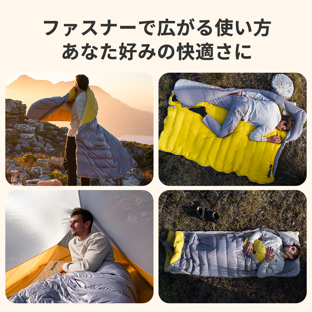 Naturehike CW400 シュラフ ダウン 650FP 寝袋 コンパクト 軽量 撥水