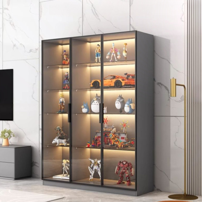 三面ガラスキャビネット | 北欧テイストが映えるスタイリッシュな収納