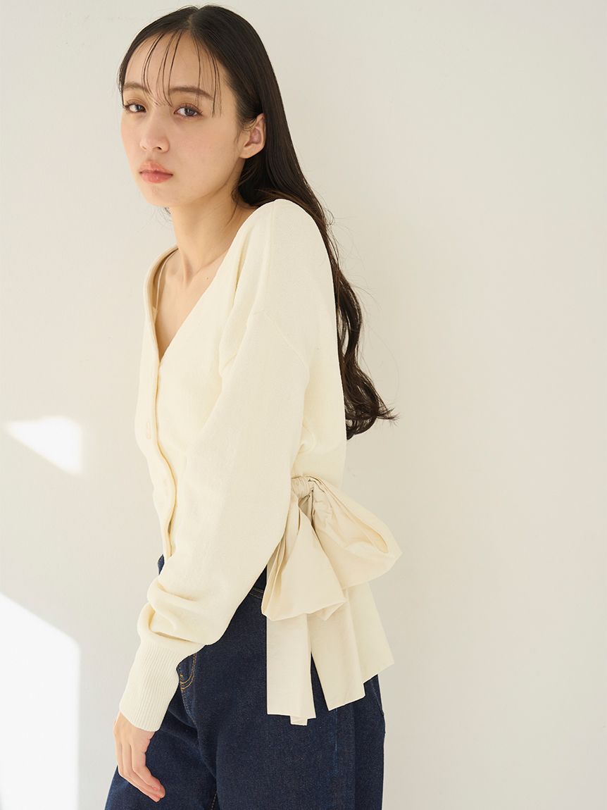 リボンドッキングカーディガン(カーディガン)｜トップス｜SNIDEL