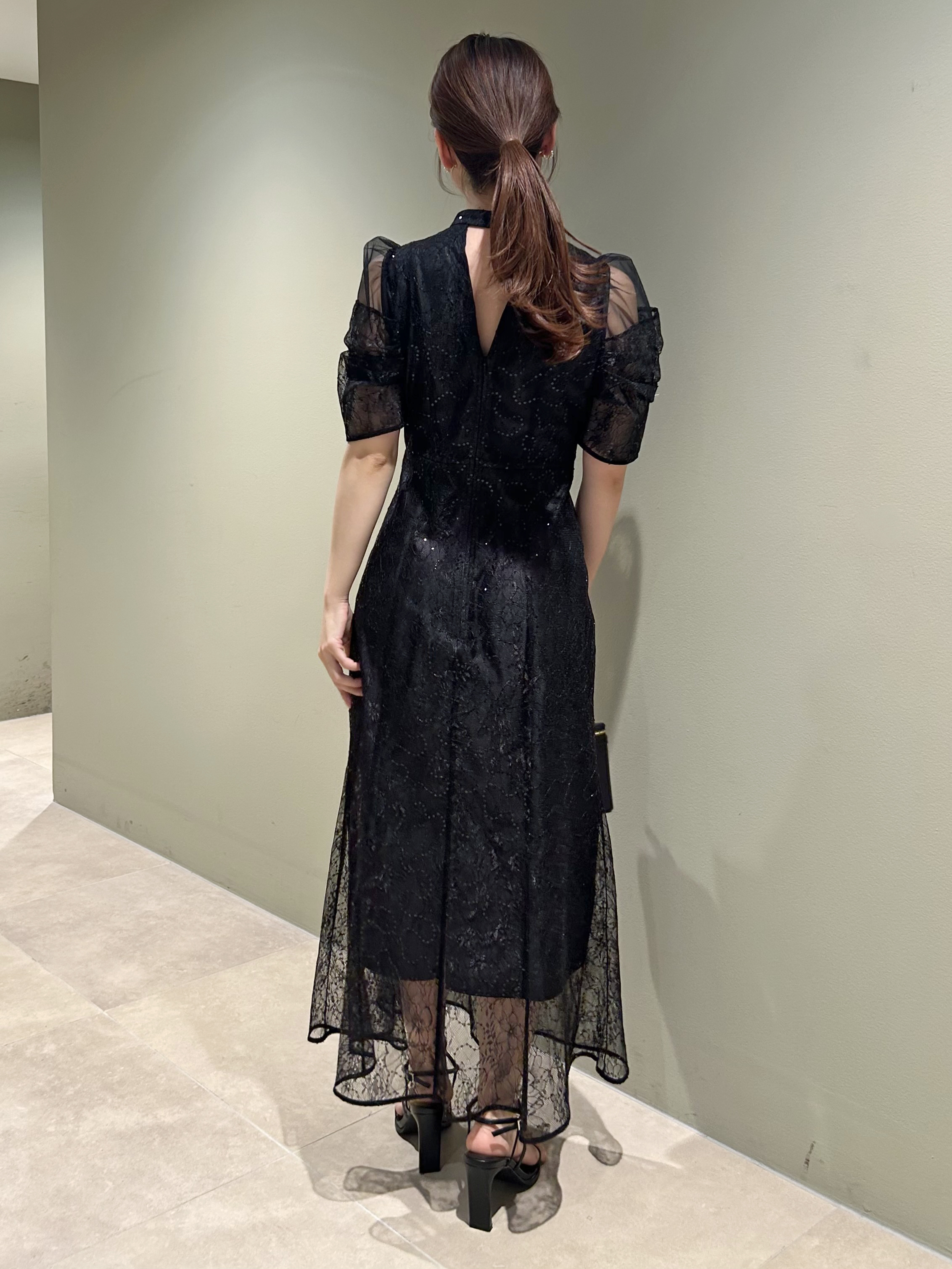 スパンコールレースドレス(マキシ・ロングワンピース)｜ワンピース