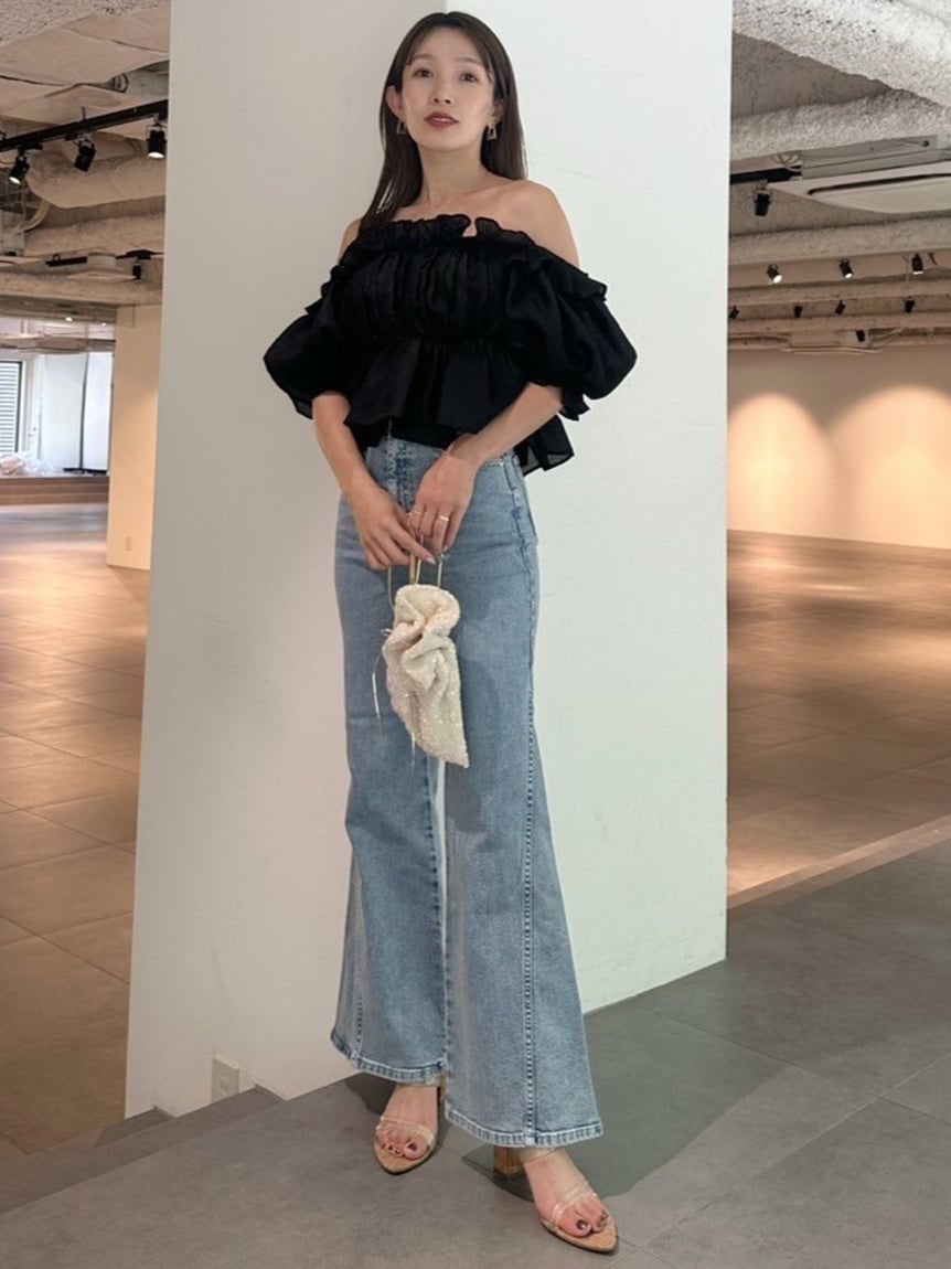 Sustainableストレッチフレアデニムパンツ(デニム)｜パンツ｜SNIDEL