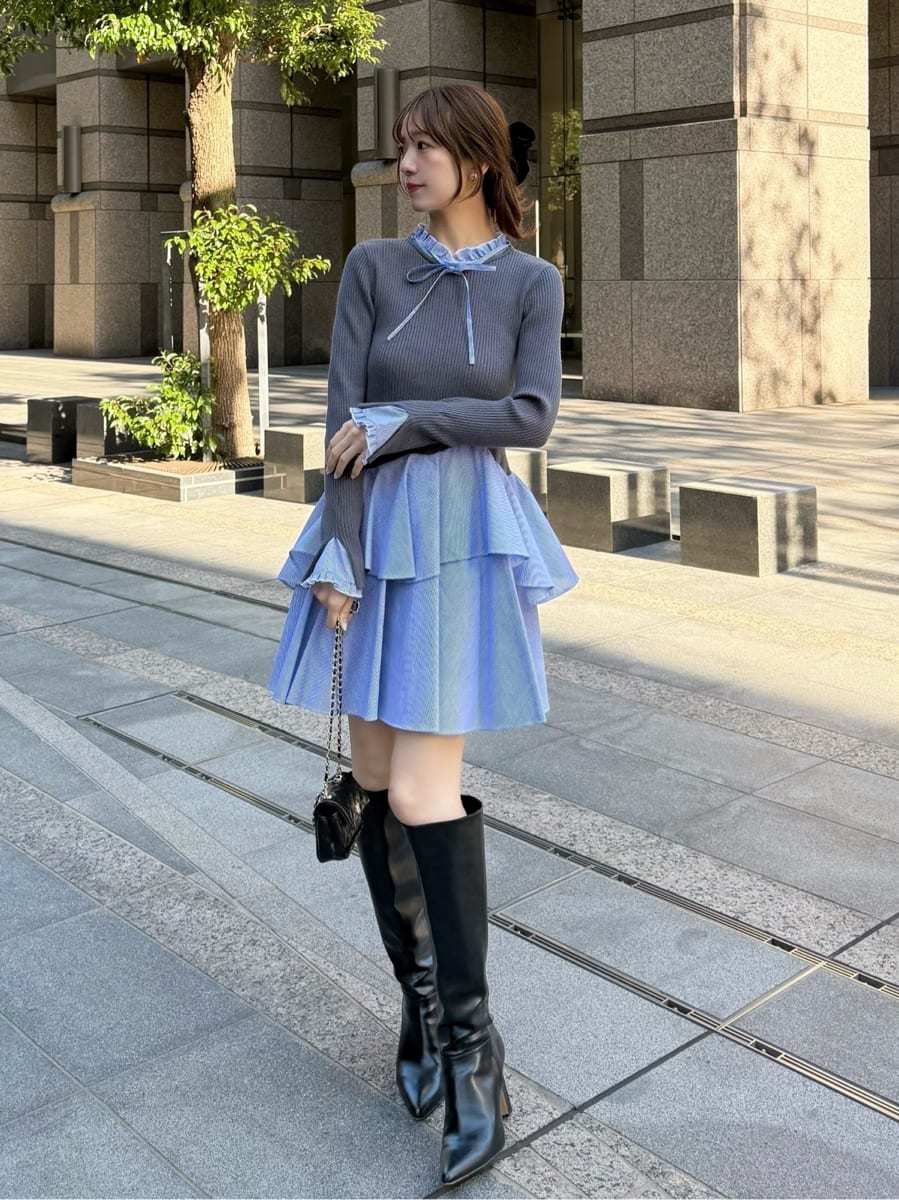 Sustainableドッキングミニニットワンピース(ミニワンピース