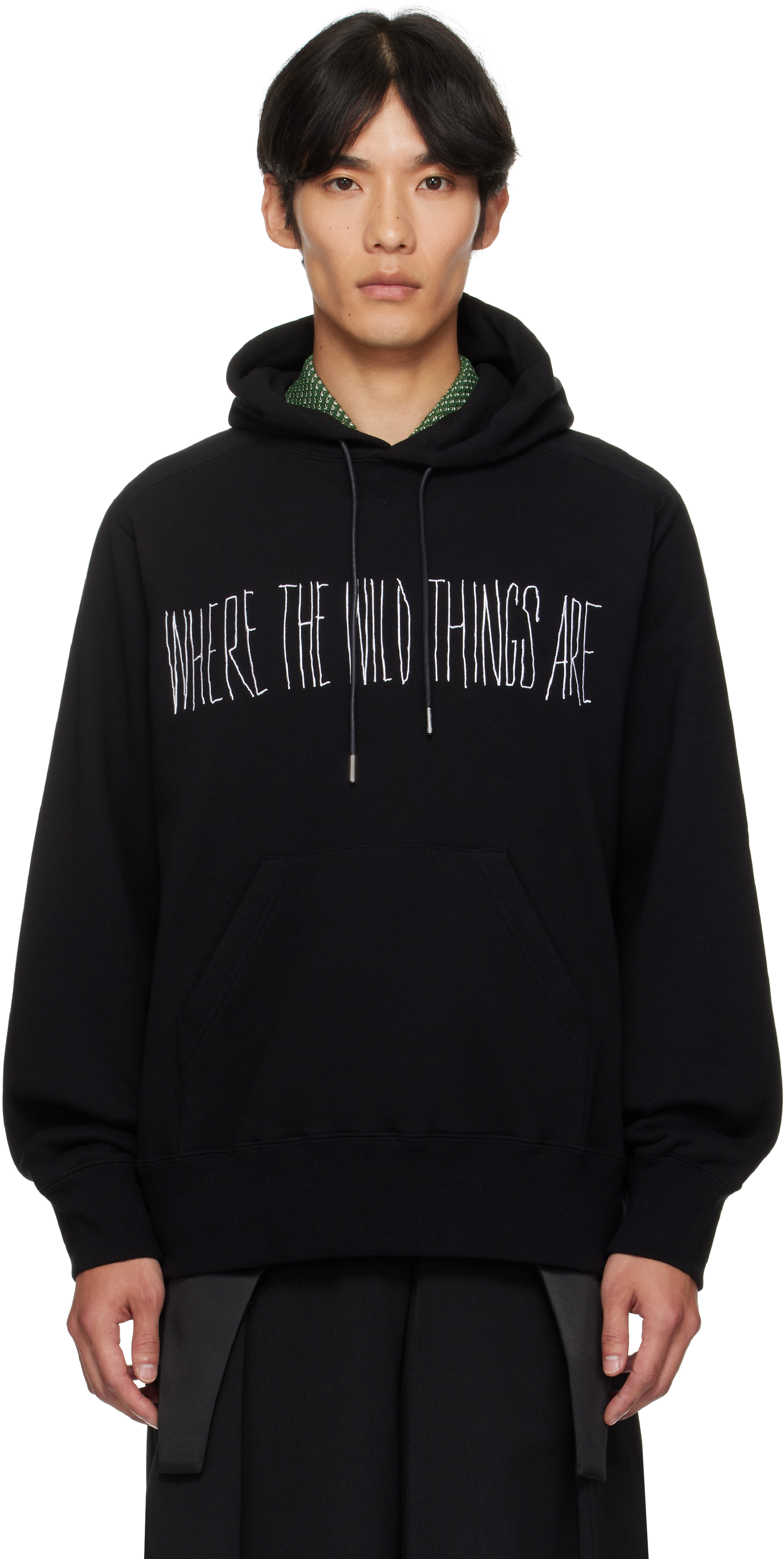 Black 'Where The Wild Things Are' Cotton Hoodie by sacai on Sale