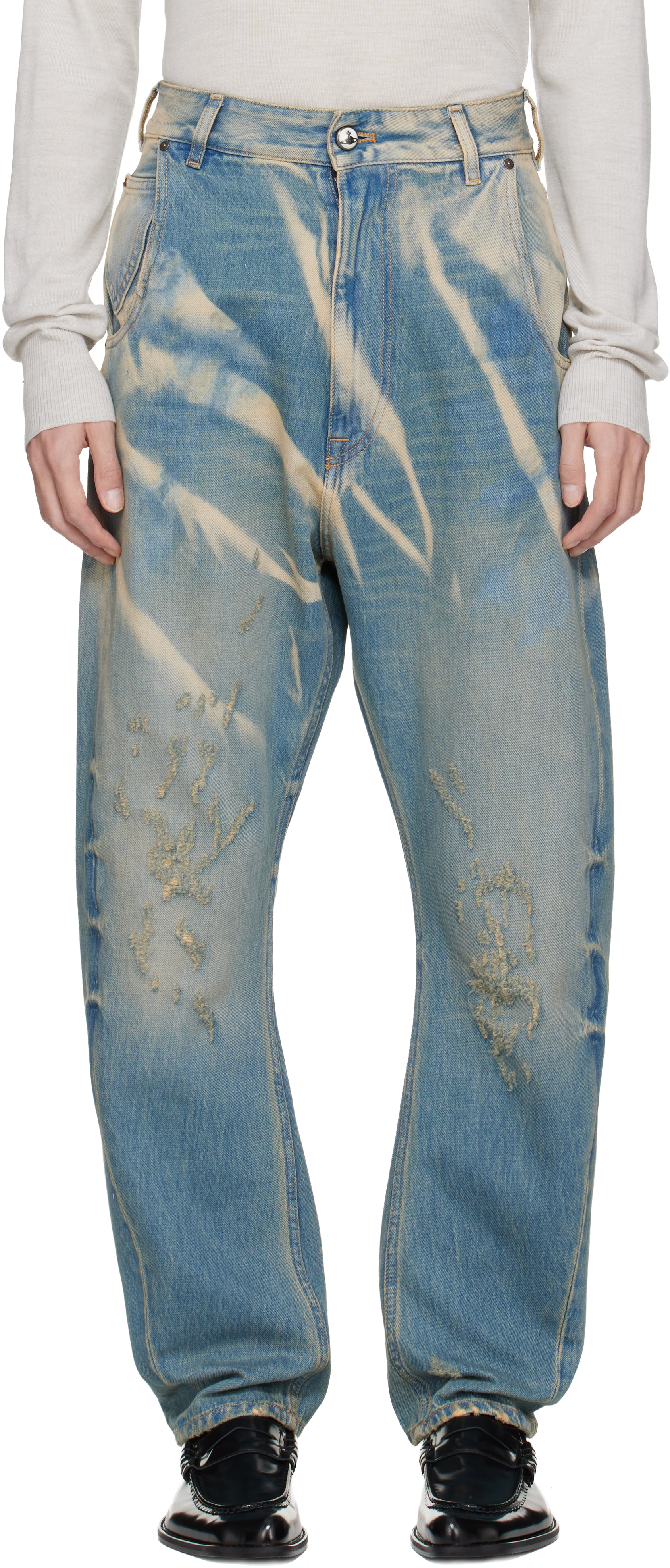 Blue Buckle Back Jeans by Vivienne Westwood on Sale
