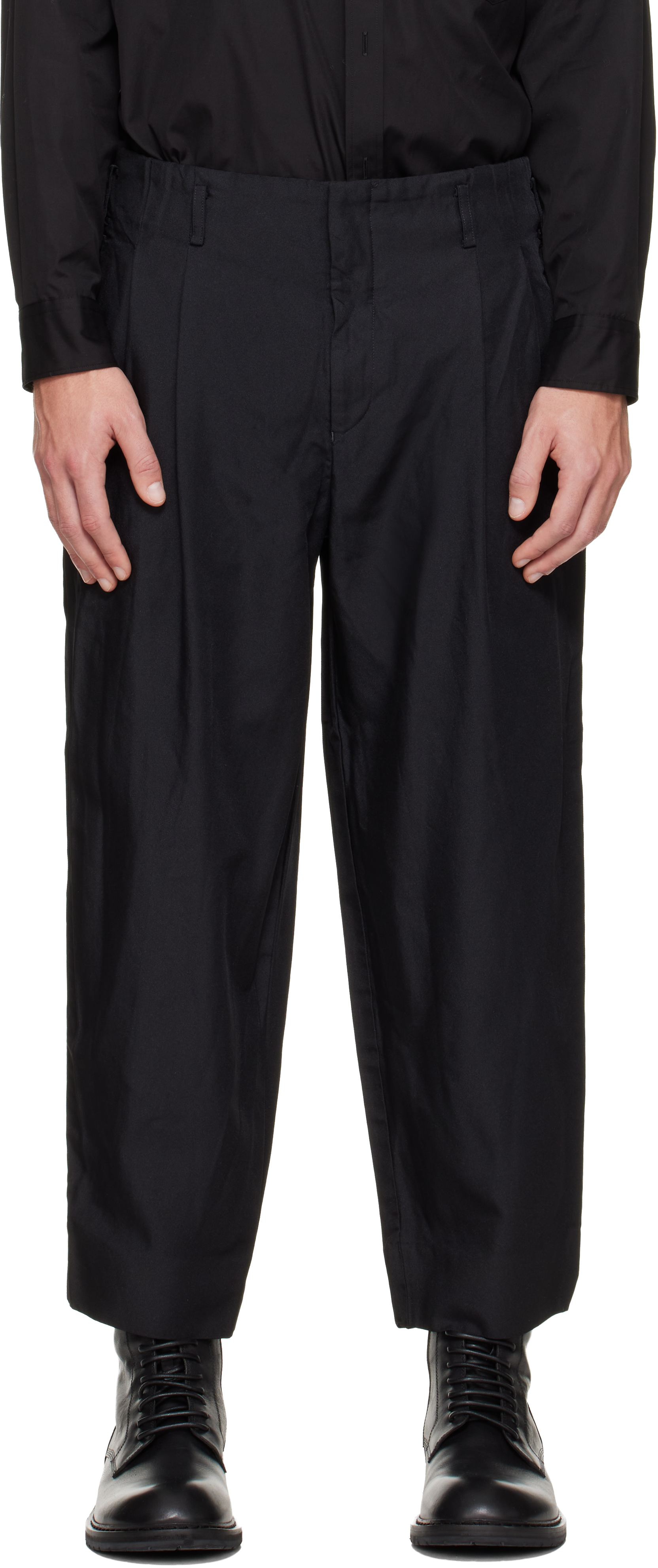 Comme des Garçons Homme Plusのブラック ポリエステルツイル