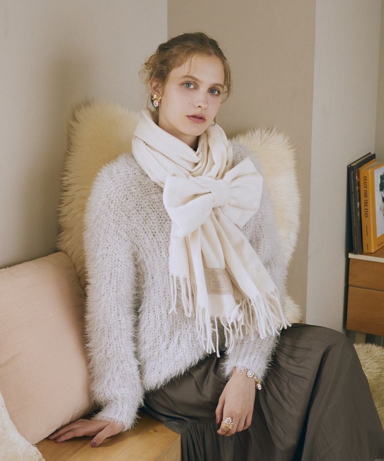 リボン付きストール/Maison de FLEUR（メゾン ド フルール）のストール