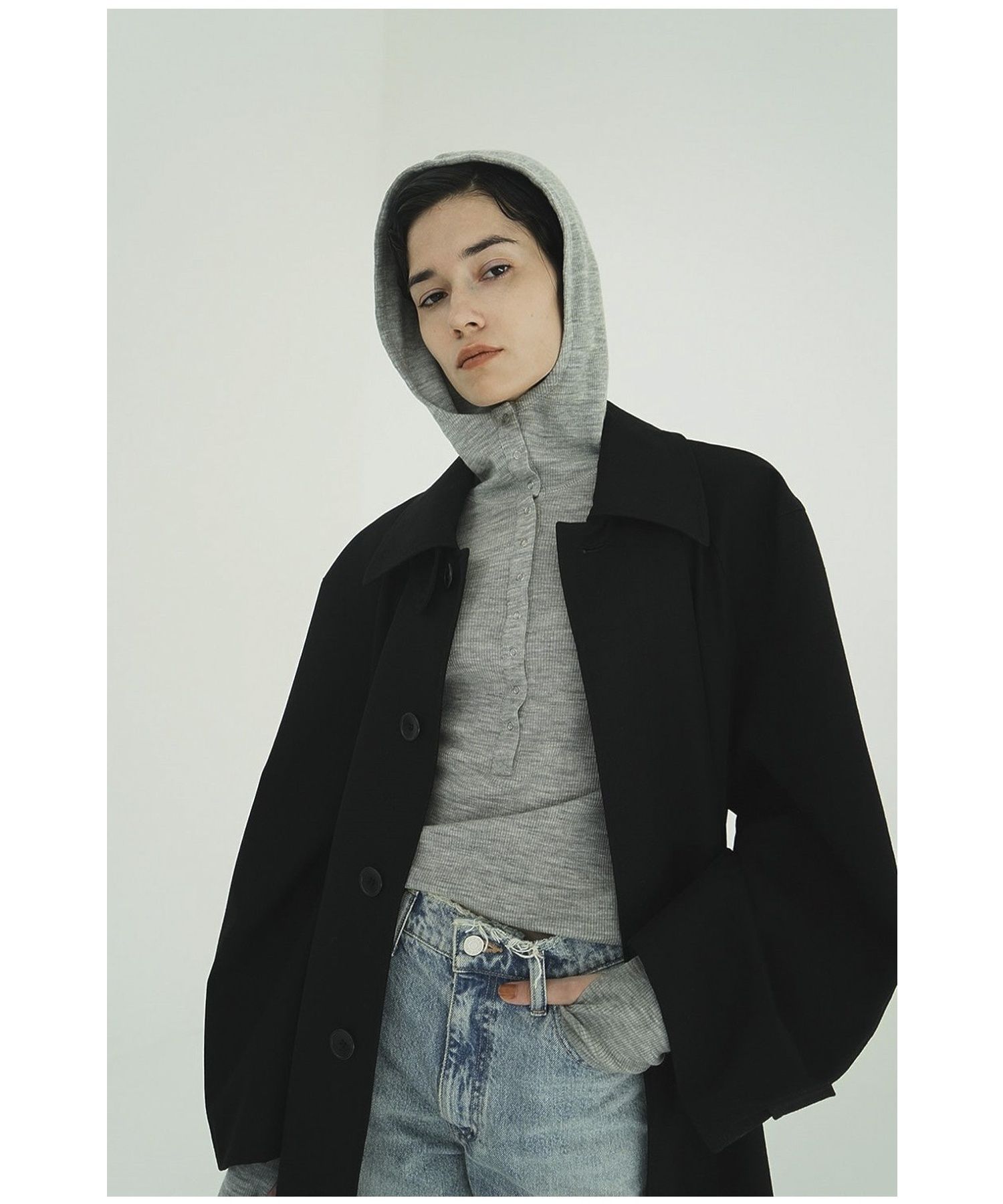 CLANE】WOOL RIB HOODED TIGHT TOPS/GARAGE OF GOOD CLOTHING