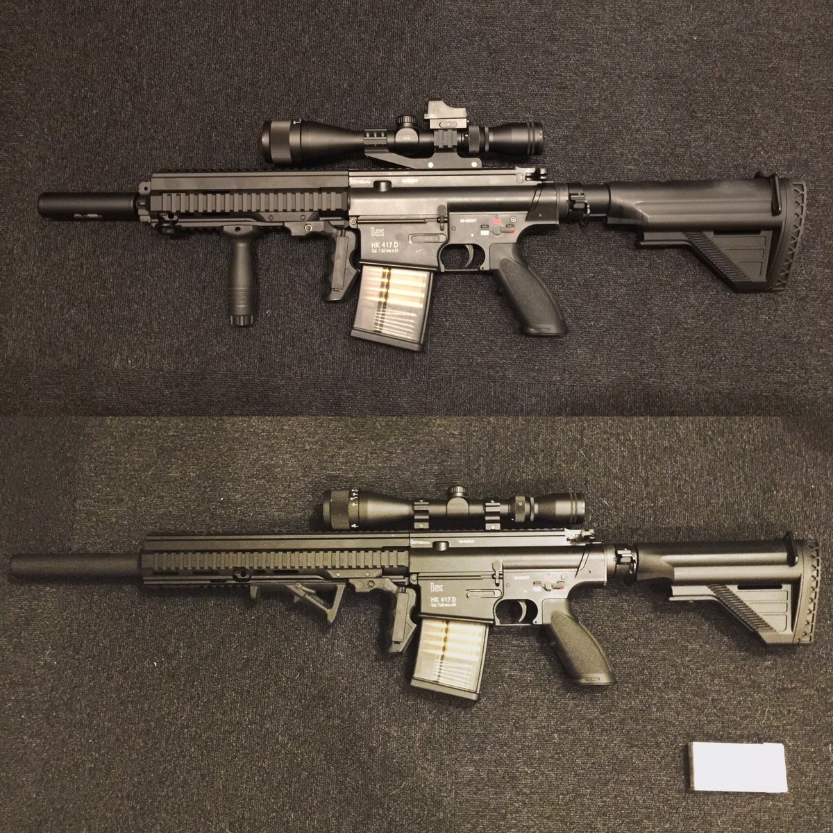 東京マルイ次世代電動ガン【HK417】を12インチ化、LayLaxのEGバレルへ