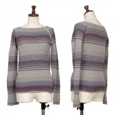 ミッソーニMISSONI DONNA タートルネックミックスニットトップス 黄茶