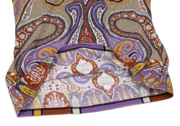 エトロETRO ペイズリー柄リブ切替Tシャツ マルチ42 (K-146390)