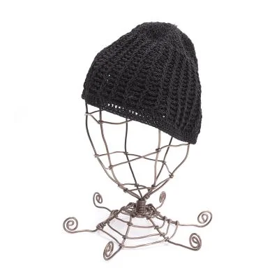 シャネルCHANEL デザイン編みニットキャップ 黒 (K-147691)