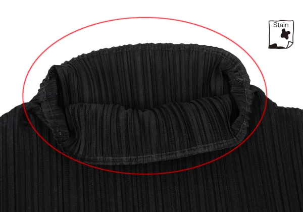 プリーツプリーズPLEATS PLEASE プリーツハイネックカットソー 黒4 (K