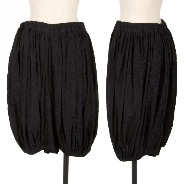 コムデギャルソンCOMME des GARCONS 総レースかぼちゃパンツ 黒XS (K