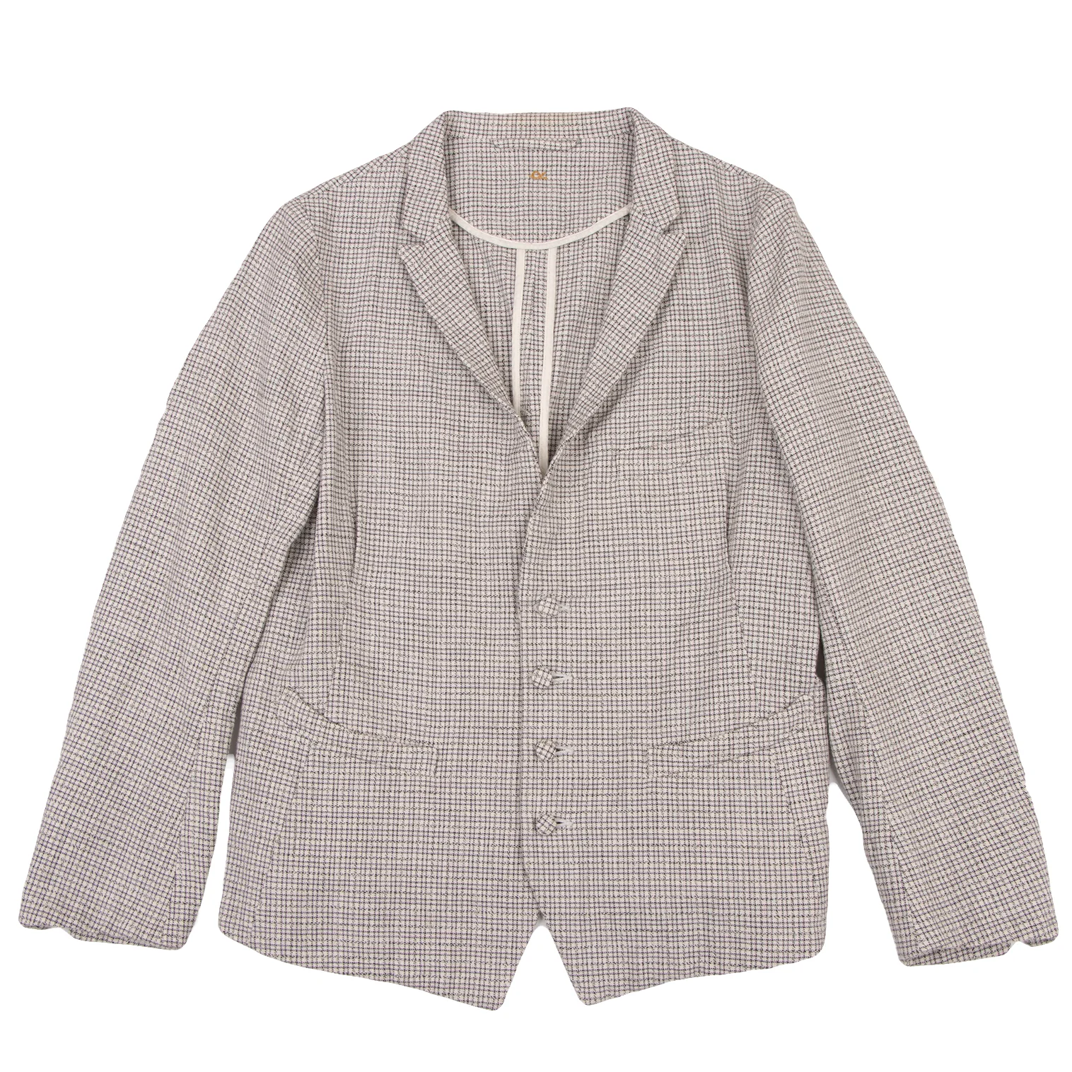 45rpm 45R Cotton Stand Collar Check Jacket White 2 (K-134411)