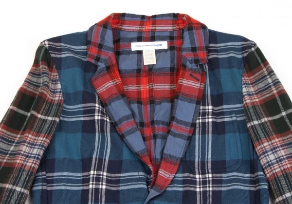 COMME des GARCONS SHIRT Wool Blended Checker Jacket Multi-Color S