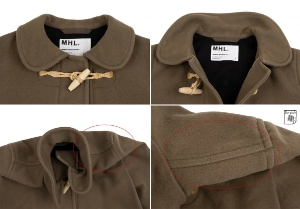 マーガレットハウエルMHL ウールラウンドカラーダッフルコート モカ1